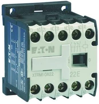 Eaton XTRM10A22T 4 pole 10 AMP miniature contactor with a 24 volt AC coil