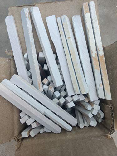 Rm - RM 50 White Slate Pencil Natural Lime Stone Chalk Pencils for Chalkboard, Fabric and Metal to Write, Sketch, Draw and Edible (Pack of 50 Pieces)