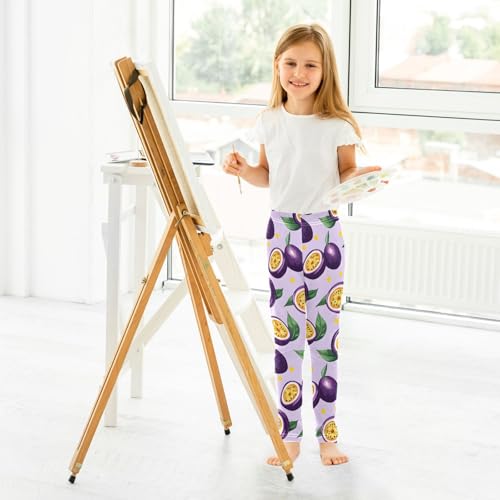 ALAZA Girls' Leggings Children's Yoga Pants Skinny Printed Dance Passion Fruit Comfortable 4T4