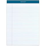 TOPS Docket Writing Tablet, 8-1/2 x 11-3/4 Inches, Perforated, White, Legal/Wide Rule, 50 Sheets per Pad, 12 Pads per Pack (63410)