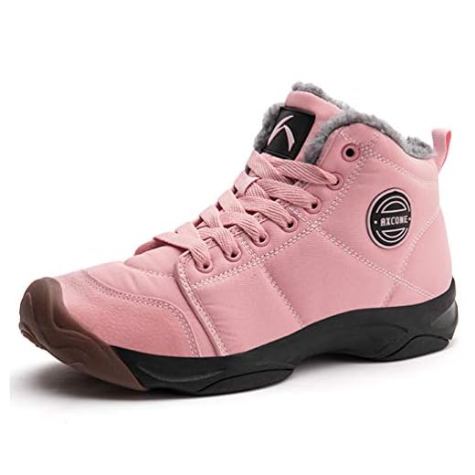 Axcone Chaussures Homme Femme Bottes Hiver imperméable Neige Randonnee Chaudement Chaudes Fourrure Baskets Bottines - 6118 Rose 40EU