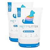 PrettyLitter Health Monitoring Cat Litter (Lotus Flower, Non Clumping) | Lightweight & Low Tracking, Color Changing Silica Gel Crystals, Advanced Odor Control — 6 Lbs, Pack of 2 (Up to 2 Month Supply)