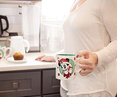 Mickey and Minnie Mouse Holiday Coffee Mugs, Set of 2 | Official Disney Kitchen Accessories | Christmas Drinkware For Home Bar, Couples Gift Ideas | Each Cup Holds 14 Ounces by Silver Buffalo - Image 5