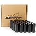 GAsupply 20pcs Black Lug Nuts - 1/2-20 Long Closed End Bulge Acorn Lug Nuts Cone Seat - 1.9