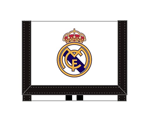 Safta- Cabecera de Real Madrid Accesorio de Viaje- Billetera, Color Blanco Negro, 125xx95 mm (812054036)