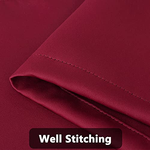 Nanan 2 Panels Tiers Small Window Treatment Curtain Insulated Blackout Drape Short Panel 26" W X 24" L Each For Kitchen Bathroom Or Small Window,Burgundy 26 X 24 Inches Set Of 2 #TOP4