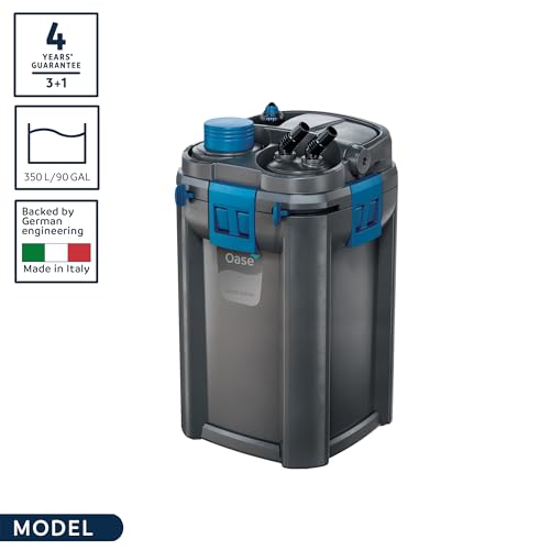 Image of OASE BioMaster Thermo External Filter with Built-in Heater for Aquariums up to 90 gallons, Multi-stage Filtration, Easy Maintenance Prefilter, Quiet Canister Filter, German Engineering | Built-in heater, multi-stage cleaning, easy-service intake stage, quiet operation