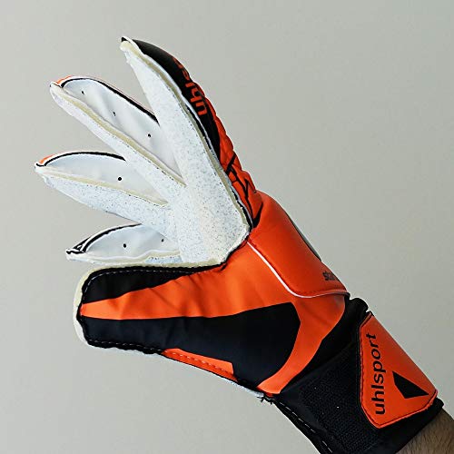 UHLSPORT - UHLSPORT STARTER RESIST - Gant gardien football - Paume Latex Soft - Coupe classique - orange fluo/noir/blanc, Taille 4