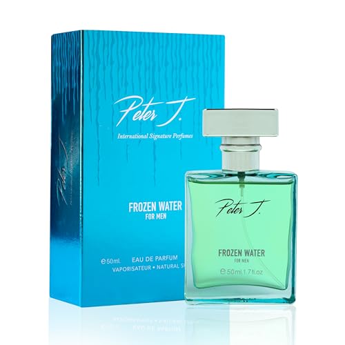 Image of Peter J Frozen Water Eau De Parfum 50ml for Men | Crisp, Cool & Long-Lasting Scent with Geranium, Jasmine & Sandalwood | Premium Eau De Parfum Gift Spray | Refreshing & Elegant Fragrance for Him
