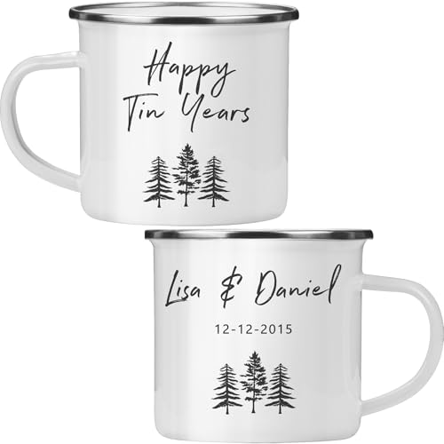 Custom Enamel & Ceramic Camping Mugs with Personalized Names