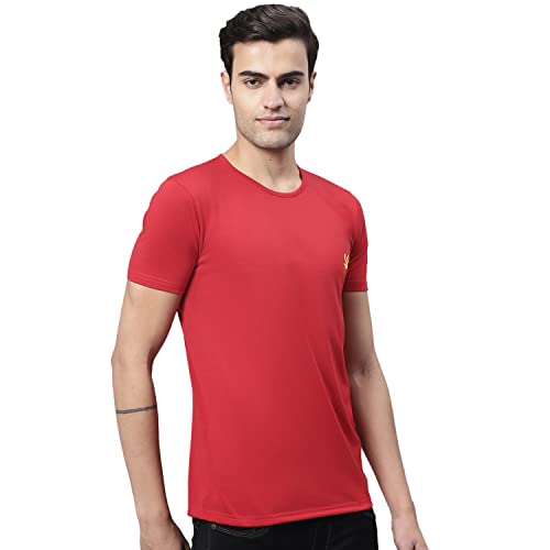 Image of Mack Jonney Men Round Neck Cotton Solid Regular Fit T-Shirt-T Anthraa 01-P