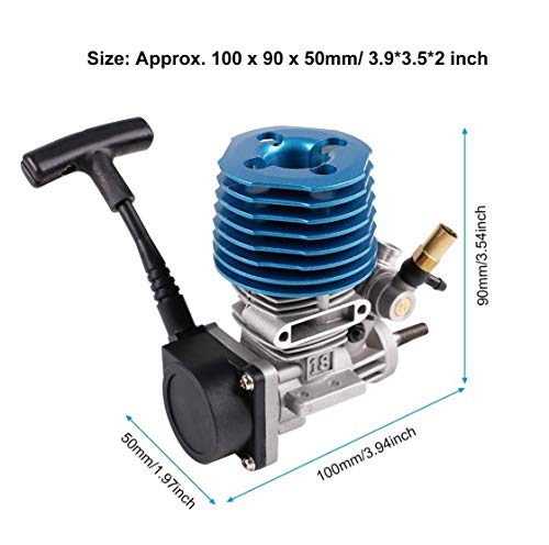 18 RC Car Nitro Engine SH 18 Nitro Engine 36000 RPM 2.74CC with Pull Starter Recoil Start for 1/10 HSP HPI Nitro Buggy Truggy Truck Drift Car - Thumbnail 7