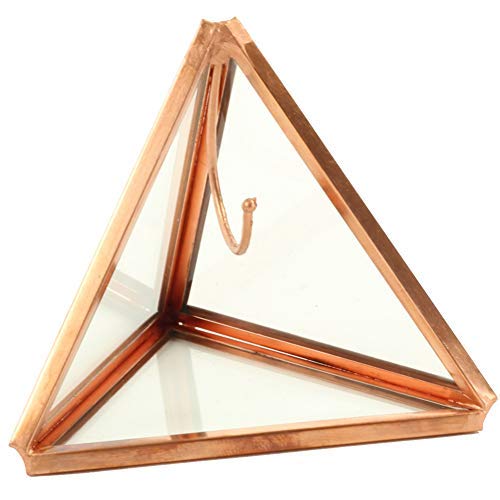 Koyal Wholesale Geometric Glass Ring Box, Rose Gold Triangular Pyramid Ring Holder, Wedding Ring Bearer Glass Gift Box, Keepsake Wedding Ring Holder, Proposal Box, Jewelry Box, Ring Display Case