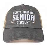 InnoBeta Senior Citizen Gifts Cap for Men, Funny Adjustable Embroidered Hat Gifts for Old People, Brown