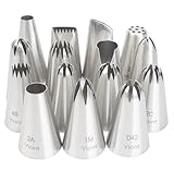 絞り口金15個セット ケーキデコレーション口金 6切 8切 丸型 花型 18-8ステンレス製 シュークリームv/クッキー 製菓道具 無接合溶接 Yiont