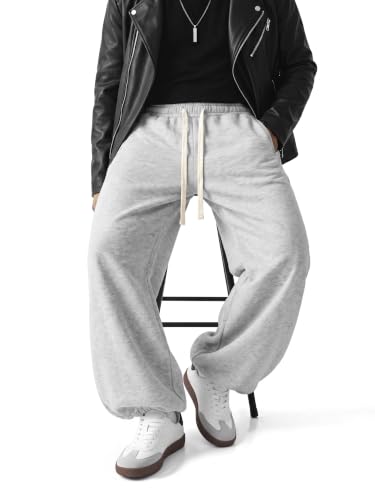Image of Mens Baggy Sweatpants Adjustable Cuffs 2-in-1 Wide Leg Loose Gym Casual Lightweight Cotton Pants Pockets Drawstring