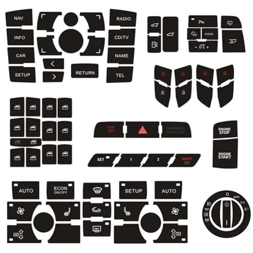 Autocollants de réparation bouton Audi Q7 rénovation touches radio CD et console centrale