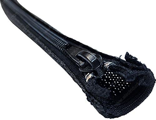 Electriduct 7/8" Expandable Braided Zipper Sleeving Wrap Around Sleeve - 10 Feet