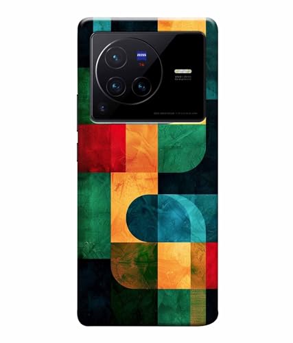 Image of Pattern Colorful Printed Hard Back Case Cover & Compatible for Vivo X80 Pro 5G | V2185A | V2145 (Multicolor) - D1812