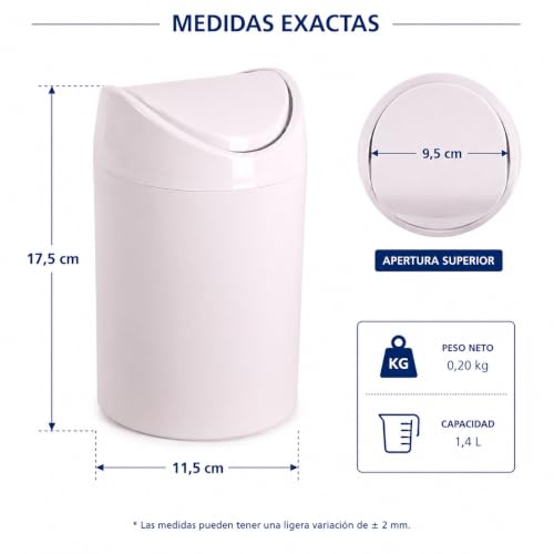 Miniatura 2 de Cablepelado Papelera Basculante Plástico Para Mesa, Mini Basurero De Mesa, Cubo De Basura Para Escritorio, Papelera De Oficina Pequeña, Papelera De Plástico Con Tapa Basculante, 1.4 Litros, Rosa
