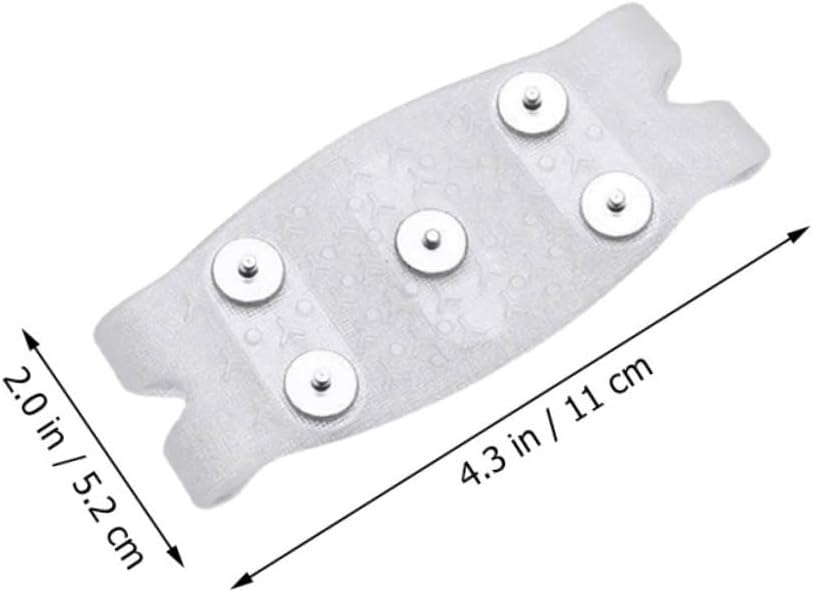ORFOFE 5-Tooth Non-Slip Ice Cleats Shoes Covers, Outdoor Mountaineering Ice Grippers for Boots, Anti-Slip Shoe Accessory White, Fits US Size 12-14 (30-46) for Winter Hiking and Snow