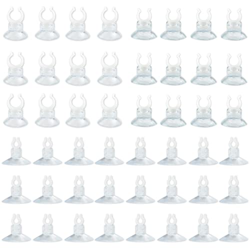 48 Piezas Ventosas para Acuario para Tubos De Aire, Abrazadera Transparente para Manguera De Aire,Accesorios para La Instalación De Aireación De Peceras