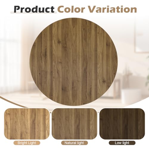 MSFE 2-Tier-Runde Couchtisch, Wohnzimmertisch, Modern Tisch Wohnzimmer, Couchtisch Rund Holz mit Sturdy Metal Frame, Sofa Tisch Beistelltisch für Wohnzimmer, Home Office, 80 * 80 * 45cm – Bild 4