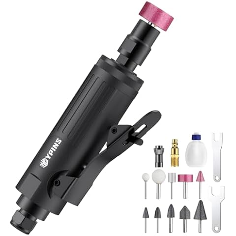 EYPINS Air Straight Die Grinder,1/4" Pneumatic Angle Die Grinder,25000 RPM,Heavy Duty Compressed Sander Polisher for Contour Grinding, Cutting, Polishing, Weld Repair,Deburring Cover