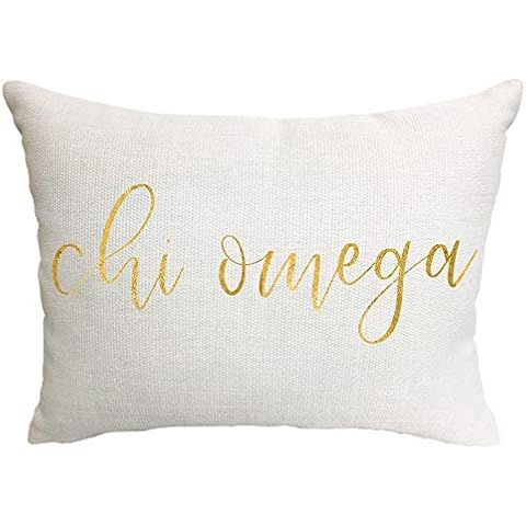 Sorority Shop Chi Omega Gold Script Pillow Cover