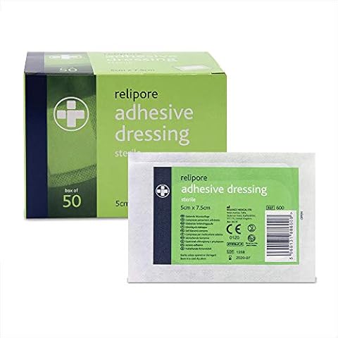 Relipore REL600 Sterile Dressing, 5 cm W x 7.5 cm L (Pack of 50) Cover