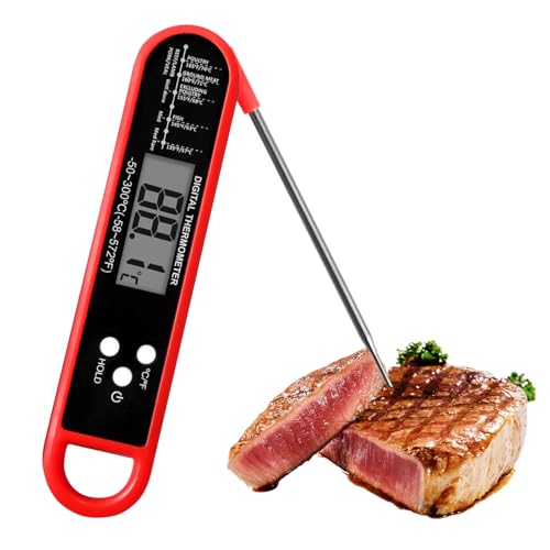 Termometro Cucina,Termometro Carne Barbecue,Misurazione Temperatura Alimentare (-50~300°C),Sonda Rotativa a 180,Sonda Temperatura Cucina,Magnete e Foro di Sospensione,Ideale Per Cucina,Griglia,Forno