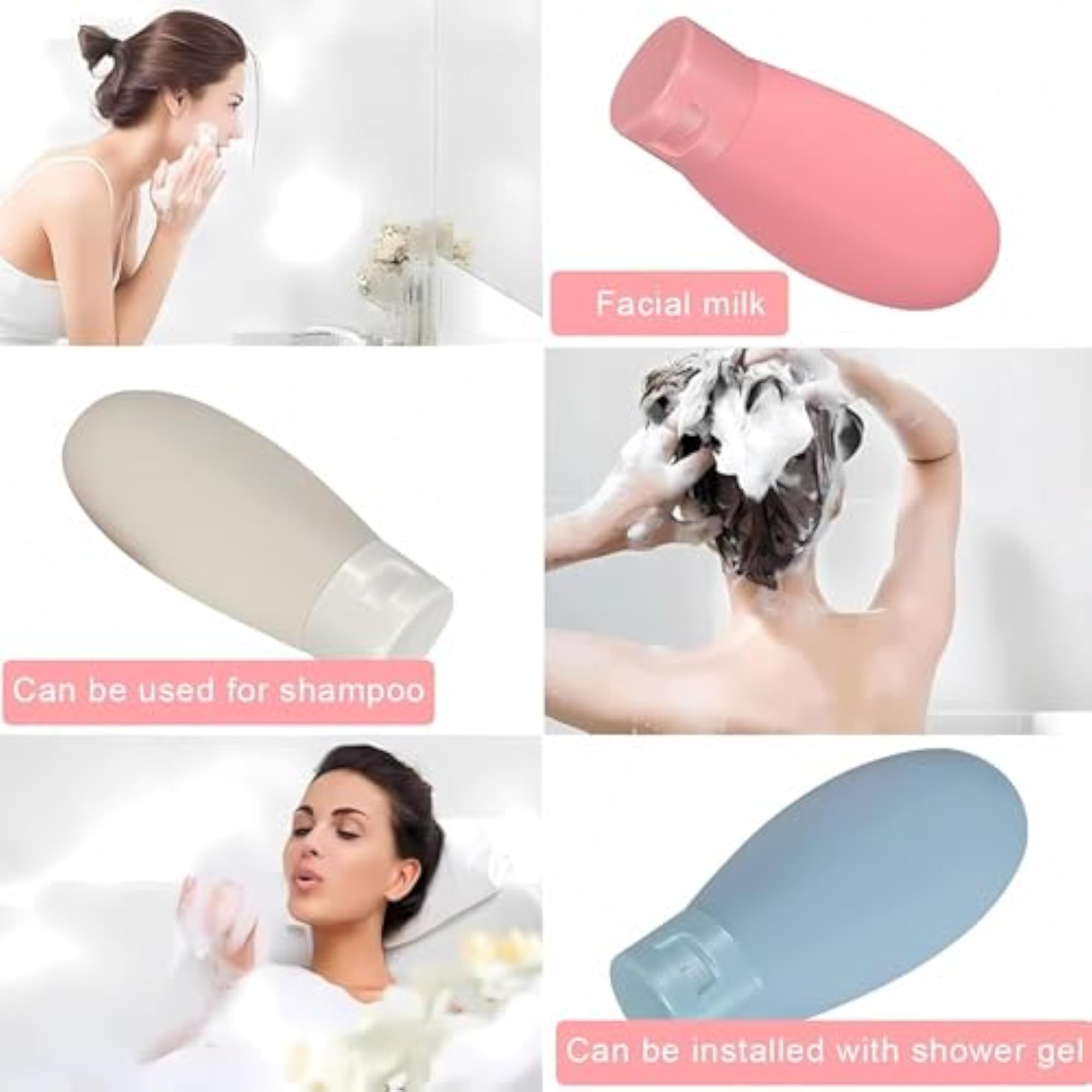 3pc Silicone Travel Bottles Set, 60ml