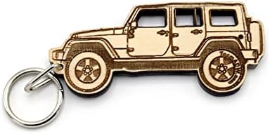 Jeep® Wrangler JKU (4 Door) Wooden Keychain - Made in the USA image 4