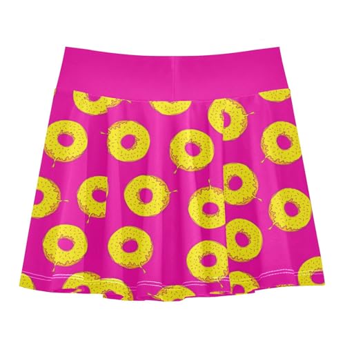 Girls Skorts with Built-in Shorts Doughnut Flowy Pleated Skirt for Kids with Pockets L3