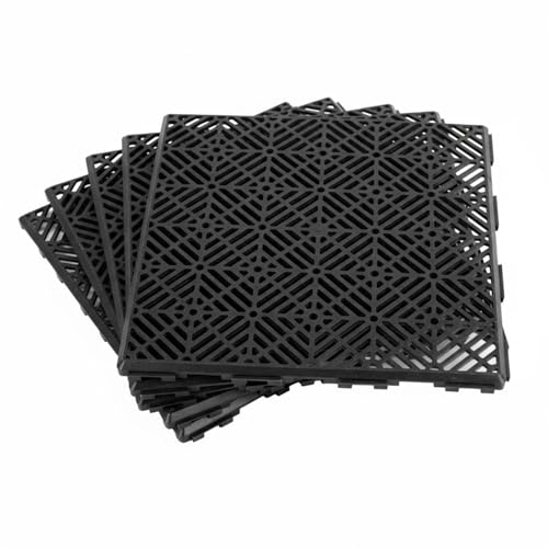 Avilia – Piastrelle PVC a Incastro Antiscivolo per Interni ed Esterni, Set da 50 Piastrelle Modulari Forate, Facili da Montare e Pulire, Ideali per Garage, Terrazzo e Lavanderia