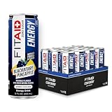 FITAID ENERGY, 200mg Natural Caffeine, Keto, Blackberry Pineapple, Omega-3s, 15 calories, Paleo, Vegan & Gluten-Free, No Artificial Sweeteners, 12-oz. cans (Pack of 12)