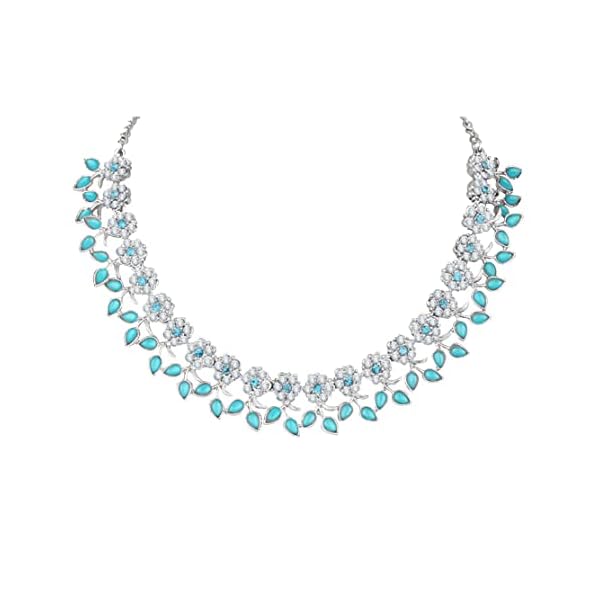 Atasi International Crystal AD Diamond Necklace with Earrings for Women and Girls | Jewellery Set Suits Best for Party, Wedding and Any Occasions - Image 5