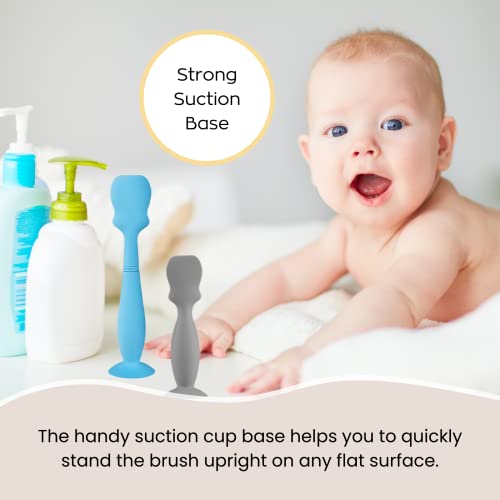 4 Pack Baby Diaper Cream Brush, Diaper Cream Spatula Applicator Silicone Baby Butt Paste Spatula For Babies, Newborn, 2 X Large Size, 2 X Small Size (2 X Gray, 2 X White) #TOP3