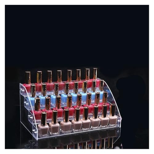 Estante de plástico transparente multicapa for esmaltes de uñas, soporte for gafas de sol, organizador de esmaltes de uñas y cosméticos for el hogar Para manicuristas, salón de manicura(4 Layer)
