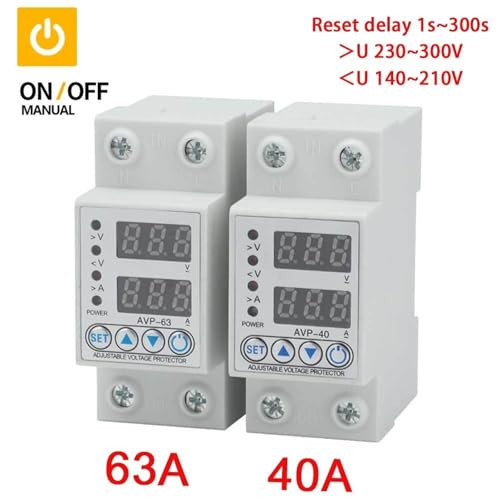 Protector de corriente 40A 230V ajustable para cuadros eléctricos del hogar 2