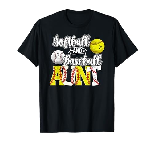 Softball And Baseball Aunt Proud Baseball Softball Aunt T-Shirt