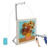 Surneis Tufting Frame, Rug Tufting Frame Kit Aluminum Metal Embroidery Kit Tufting Making Tool with Connecting Plates Fabric Supplies with Corners Silver Carpet Kits for Tufting Devices