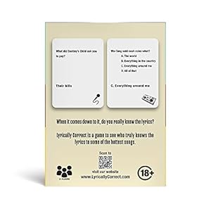 Lyrically Correct 90s and 2000s Hip Hop RB Music Trivia Card Game Celebrate Black History Month Finish The Lyrics Challenge Fun Party Game for Adults Game Nights