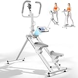 Topcomfy Stair Stepper for Home Exercise, 680LBS Heavy-Duty Stairmaster Machine, 3-in-1 Folding Climber with Adjustable Handlebar & Incline, Total Body Cardio Stepping Equipment for Indoor Workout