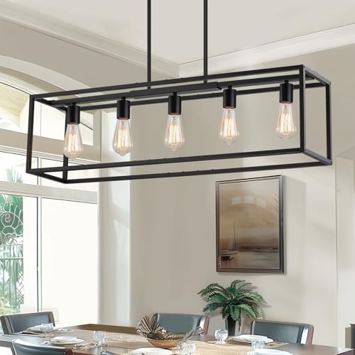 Yusist 5-Light Adjustable Linear Chandelier