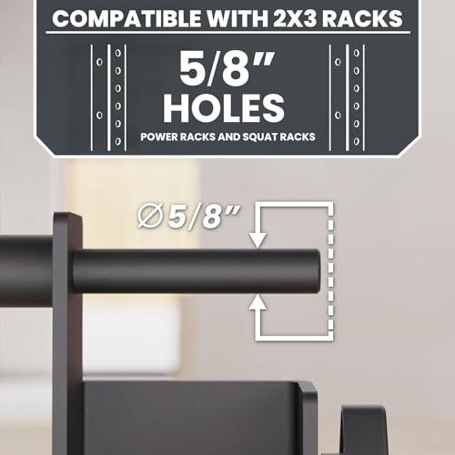 Synergee Dip Handles for 2x3 Power and Squat Racks, Dip Stand Fits Racks with 5/8" Holes. Rack-Mounted Dip Bar Attachment for Dips, Leg Raises, and Knee Tucks. by Synergee - Image 4