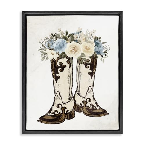 Cowboy Boot Mixed Bouquet, 25 x 31 Inch Canvas in Floater Frame