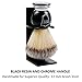 Parker Deluxe Synthetic Silvertip Shaving Brush – 22 mm Ultra‑Soft Knot, Chrome & Black Handle + Acrylic Stand for Proper Drying