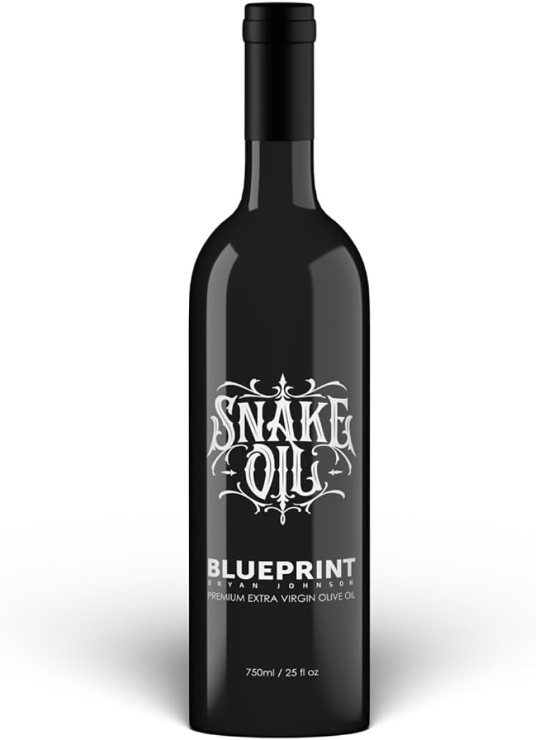 Blueprint Bryan Johnson Extra Virgin Olive Oil - Cold Pressed Polyphenol Rich EVOO (over 400 mg/kg), Smooth Peppery Flavor, Keto & Paleo Friendly, 3rd Party Verified, Single Source, 750ml Glass Bottle