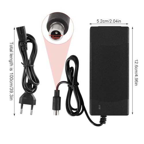 XPJBKC Ladegerät für Xiaomi M365/Pro/Mi 3/1s, Ladegeräte für Scooter, Universelles E Scooter Ladegerät mit LED Ladeanzeige, 42V 2A AC E Scooter Ladekabel für Xiaomi Elektrofahrräder Elektrischen